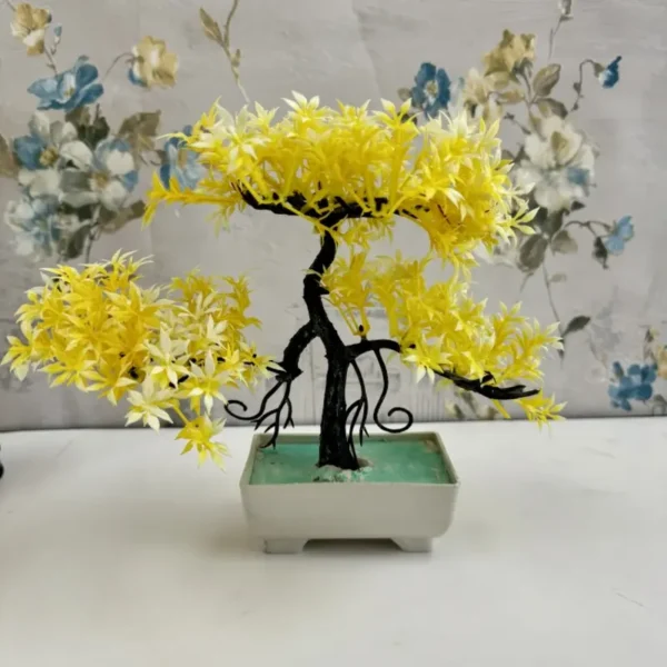 Elegant Artificial Bonsai Tree – Yellow Beech Tree Decoration for Home & Office - Image 4