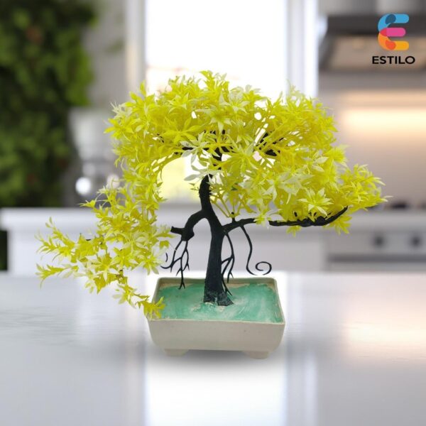 Elegant Artificial Bonsai Tree – Yellow Beech Tree Decoration for Home & Office - Image 3
