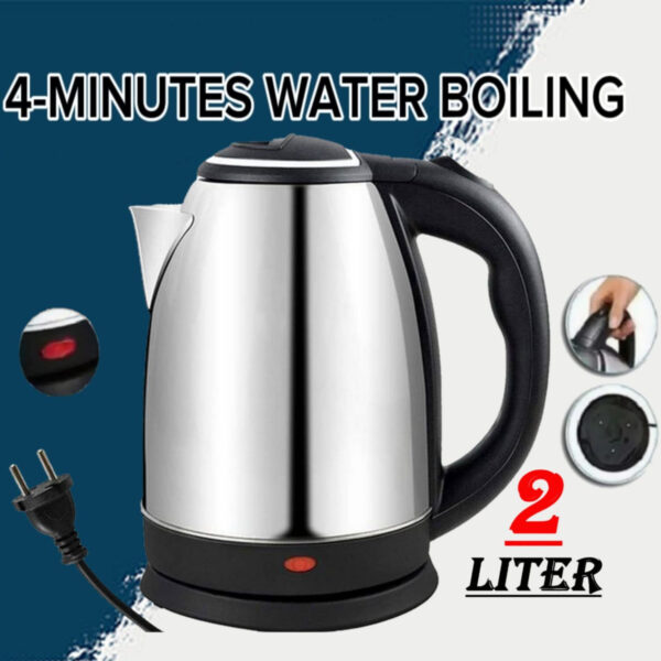Best Electric Kettle in Pakistan – 2L Stainless Steel, 1500W | Instant Heating & Auto Shut-Off
