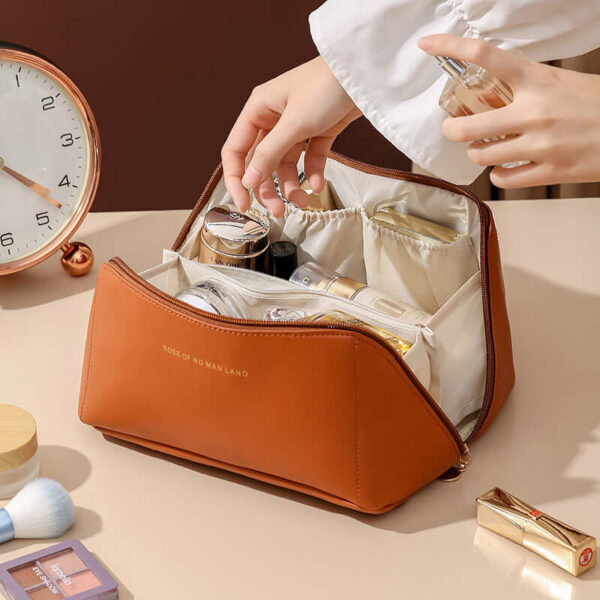 Leather Vanity Style Cosmetic Bag (Random Color ) - Image 6