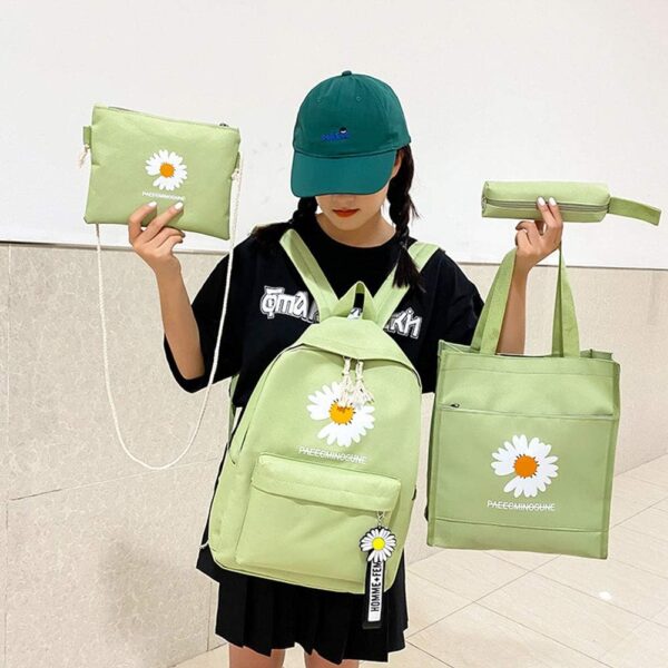 4-Piece School Bag Set Daisy Flower  Backpack Set Stylish & Practical new arrival 2024 - Image 6