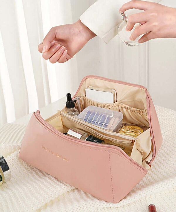 Leather Vanity Style Cosmetic Bag (Random Color ) - Image 7