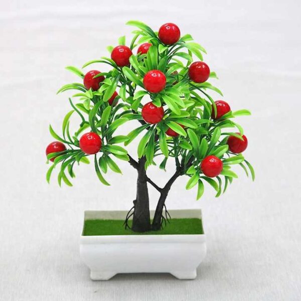 Realistic Artificial Apple Tree with Leaves & Fruits for Home Decoration - Image 2