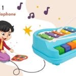 2 in 1 Xialophone and Piano with 2 drum sticks multi color Musical Instrument Toy for Toddler, Baby and Children