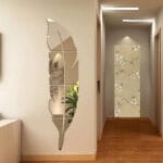 Modern 3D Acrylic Wall Mirror – Decorative Leaf Wall Mirror Design