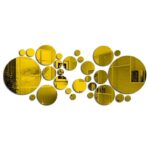 Modern Decorative Round Mirror – Acrylic Wall Mirror for Home & Vanity - Golden