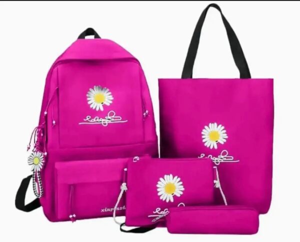 4-Piece School Bag Set Daisy Flower  Backpack Set Stylish & Practical new arrival 2024 - Image 2