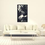 Elegant Modern Wall Art – 5 Leaves Black Wall Frame for Bedroom & Home Decor