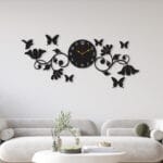 Butterfly Clock & flower Modern Wall Decor