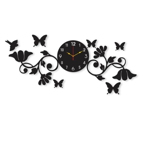 Elegant Flower Clock – Stunning Butterfly-Inspired Wall Decor for Home & Office - Image 2