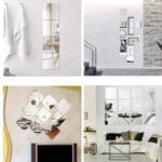 Modern Square Decorative Mirror Wall Art – 6 Piece Framed Set
