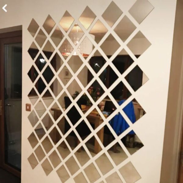 Modern Square Decorative Mirror Wall Art – 6 Piece Framed Set - Image 2