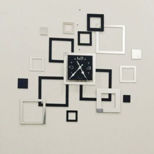 DM01 Black and silver  DIY clock