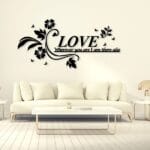 Red Black Love quote Wall Decor