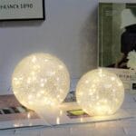 Crackle Globe LED Lamp – Gold Mercury Glass Ball Light for Festive Decoration