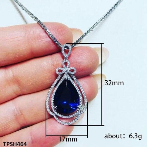 Elegant Crown Teardrop Pendant Necklace – Silver Plated Women’s Jewelry - Image 3