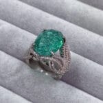 Sea Green Oval Stone Ring