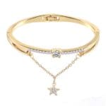 Gold Plated Rhinestone Star Round Adjustable Bracelet