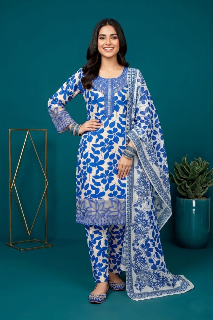 Women Lawn 3 Piece Stitched Suit Summer Collection